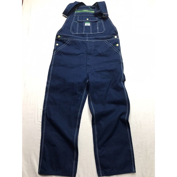 LIBERTY Bib Overall Jeans Men 36x30 Relaxed Baggy Denim Blue Work Garden Farm - Picture 1 of 14